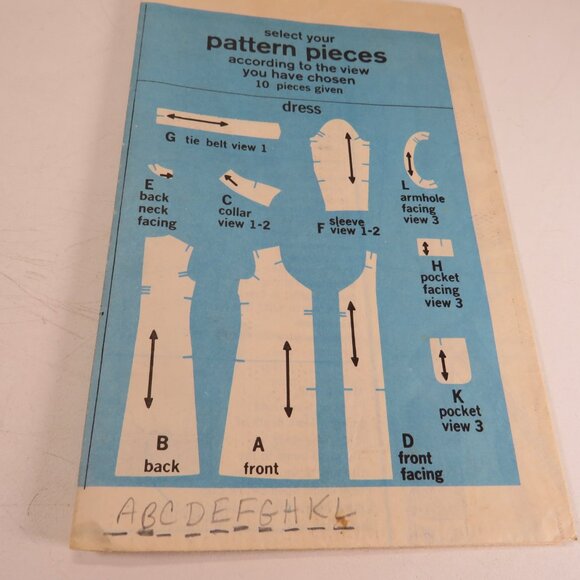 Simplicity 8142 Clothing Pattern Miss Size 12 Dress Fitted button front - Picture 4 of 9